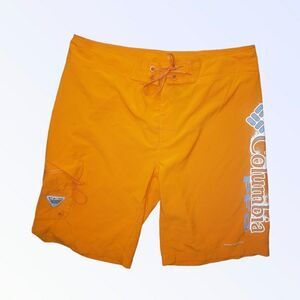 Columbia Swim Trunks Mens 36 Orange PFG Board Shorts Bathing Suit Men